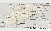 Shaded Relief Panoramic Map of Bandiagara, semi-desaturated