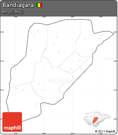 Blank Simple Map of Bandiagara, cropped outside, no labels
