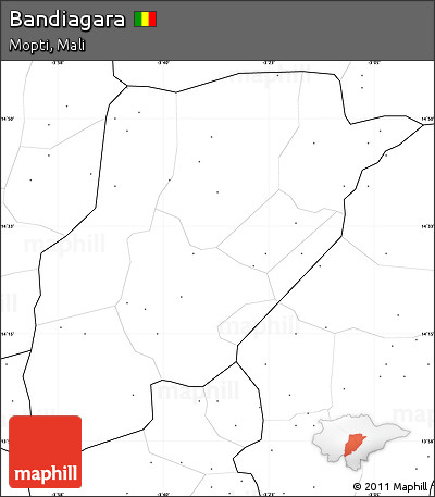 Blank Simple Map of Bandiagara, no labels