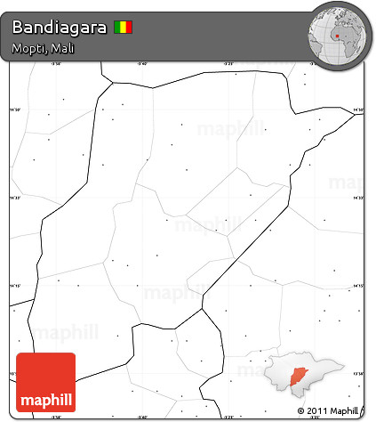 Blank Simple Map of Bandiagara, no labels