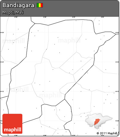 Blank Simple Map of Bandiagara, no labels