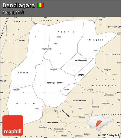 Classic Style Simple Map of Bandiagara