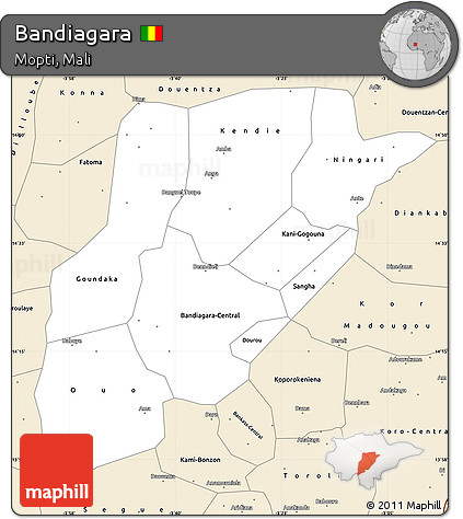 Classic Style Simple Map of Bandiagara