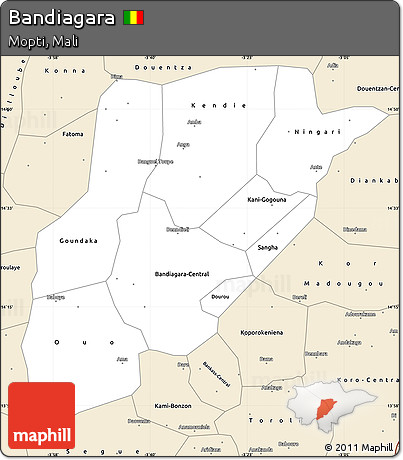 Classic Style Simple Map of Bandiagara