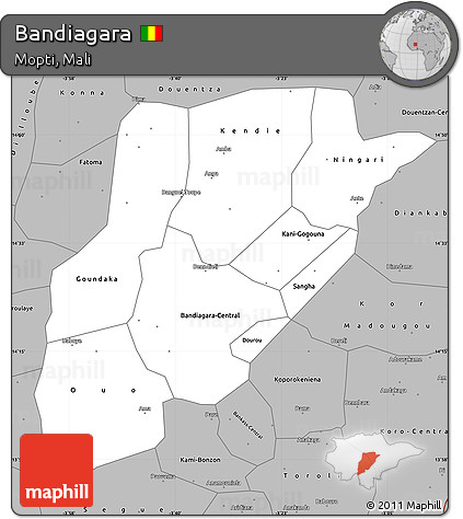 Gray Simple Map of Bandiagara