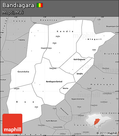 Gray Simple Map of Bandiagara
