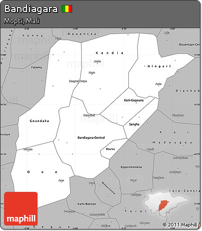 Gray Simple Map of Bandiagara