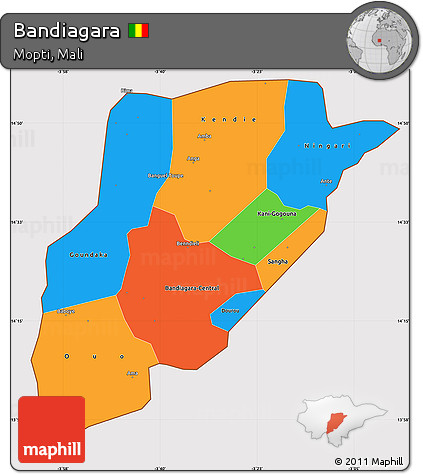 Political Simple Map of Bandiagara, cropped outside