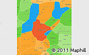 Political Simple Map of Bandiagara, political shades outside