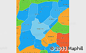 Political Shades Simple Map of Bandiagara, political outside