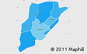 Political Shades Simple Map of Bandiagara, single color outside