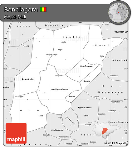 Silver Style Simple Map of Bandiagara