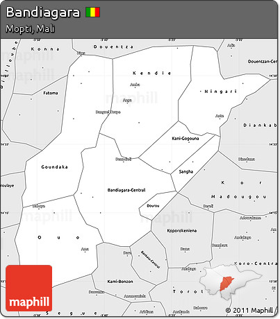 Silver Style Simple Map of Bandiagara