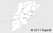 Silver Style Simple Map of Bandiagara, single color outside