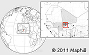 Blank Location Map of Bankass-Central, highlighted country, highlighted grandparent region, within the entire country