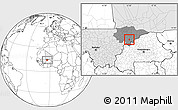 Blank Location Map of Bankass-Central, highlighted country, highlighted grandparent region