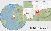 Savanna Style Location Map of Bankass-Central, highlighted country, highlighted parent region, hill shading