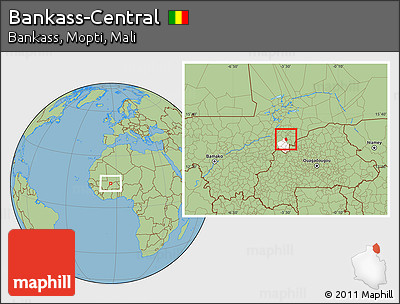 Savanna Style Location Map of Bankass-Central, highlighted parent region