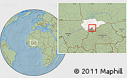 Savanna Style Location Map of Bankass-Central, highlighted parent region, highlighted grandparent region, hill shading