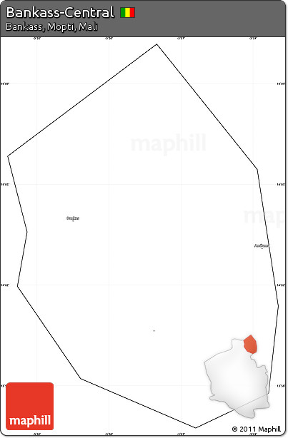 Blank Simple Map of Bankass-Central, cropped outside