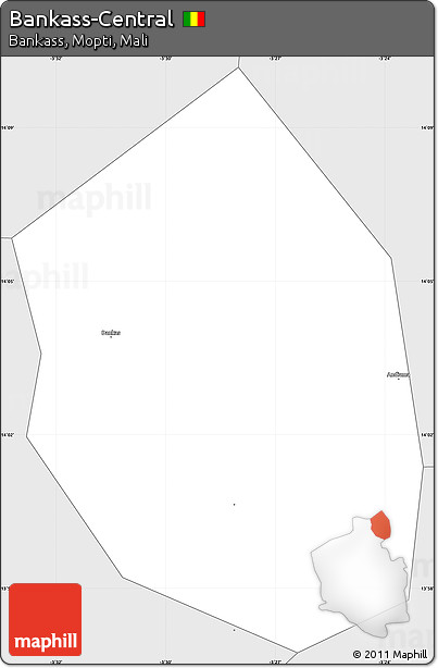 Silver Style Simple Map of Bankass-Central