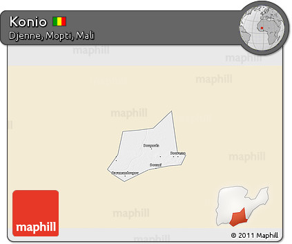 Classic Style 3D Map of Konio, single color outside