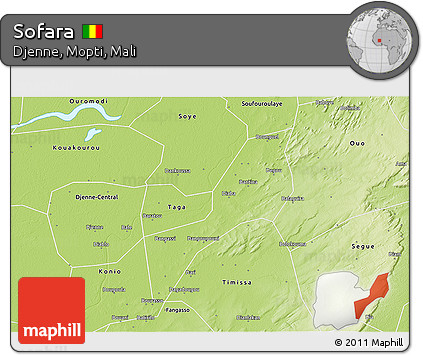 Physical 3D Map of Sofara