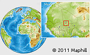 Physical Location Map of Bore, within the entire country