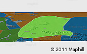 Political Panoramic Map of Bore, darken