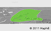 Political Panoramic Map of Bore, desaturated