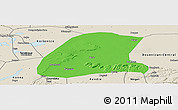 Political Panoramic Map of Bore, shaded relief outside