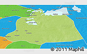 Physical 3D Map of NGouma, political outside