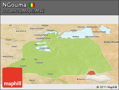 Physical 3D Map of NGouma, satellite outside