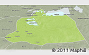 Physical 3D Map of NGouma, semi-desaturated
