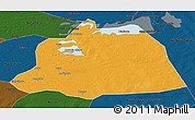 Political 3D Map of NGouma, darken
