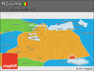 Political 3D Map of NGouma