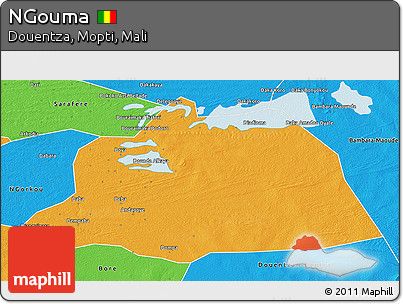 Political 3D Map of NGouma