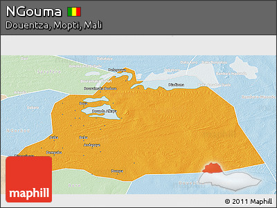 Political 3D Map of NGouma, lighten