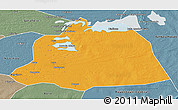 Political 3D Map of NGouma, semi-desaturated