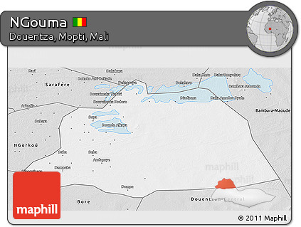Silver Style 3D Map of NGouma