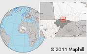 Gray Location Map of NGouma, highlighted country, highlighted grandparent region