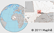 Gray Location Map of NGouma, highlighted country, highlighted parent region