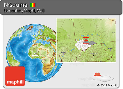Physical Location Map of NGouma, highlighted parent region, highlighted grandparent region