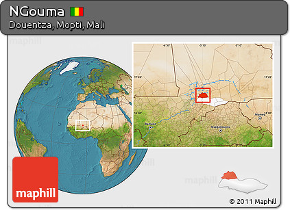 Satellite Location Map of NGouma, highlighted parent region