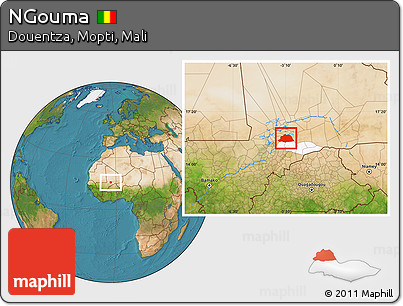 Satellite Location Map of NGouma, highlighted parent region