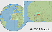 Savanna Style Location Map of NGouma, within the entire country