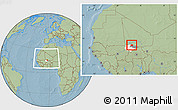 Savanna Style Location Map of NGouma, highlighted parent region, highlighted grandparent region, within the entire country, hill shading