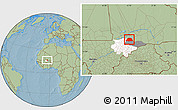 Savanna Style Location Map of NGouma, highlighted parent region, highlighted grandparent region, hill shading