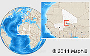Shaded Relief Location Map of NGouma, highlighted country, highlighted parent region, within the entire country