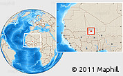 Shaded Relief Location Map of NGouma, highlighted grandparent region, within the entire country